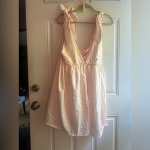 Pink Striped Mini Dress